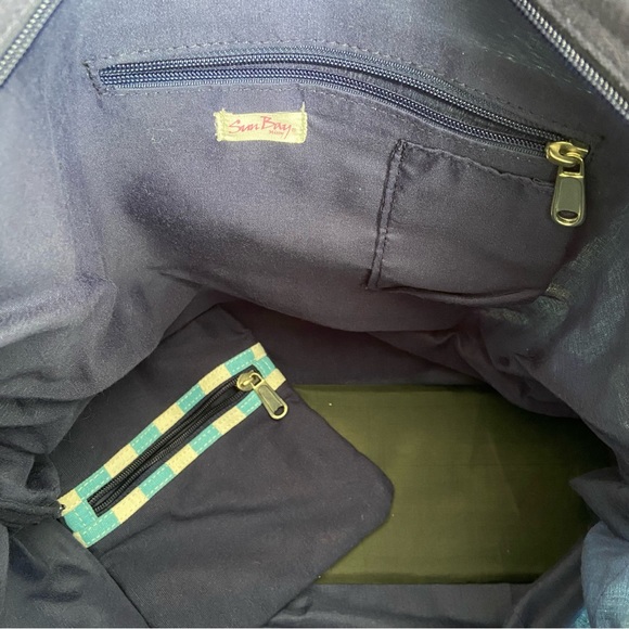 NEW Sun Bay Oversized Beach Bag Palm Trees and Detachable Pouch NWT - Picture 6 of 13